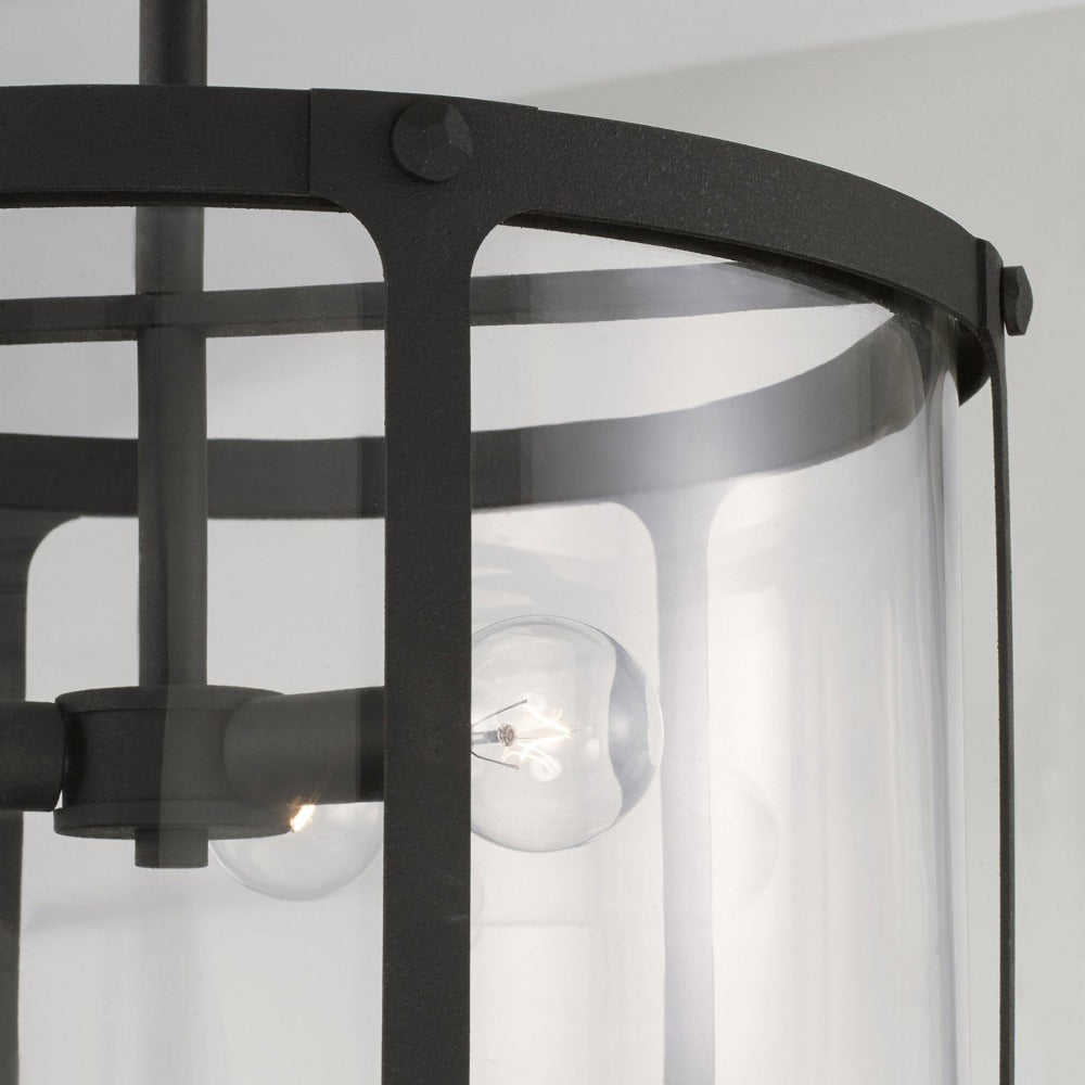 The Benson dual mount can be hung as a pendant or semi-flush.