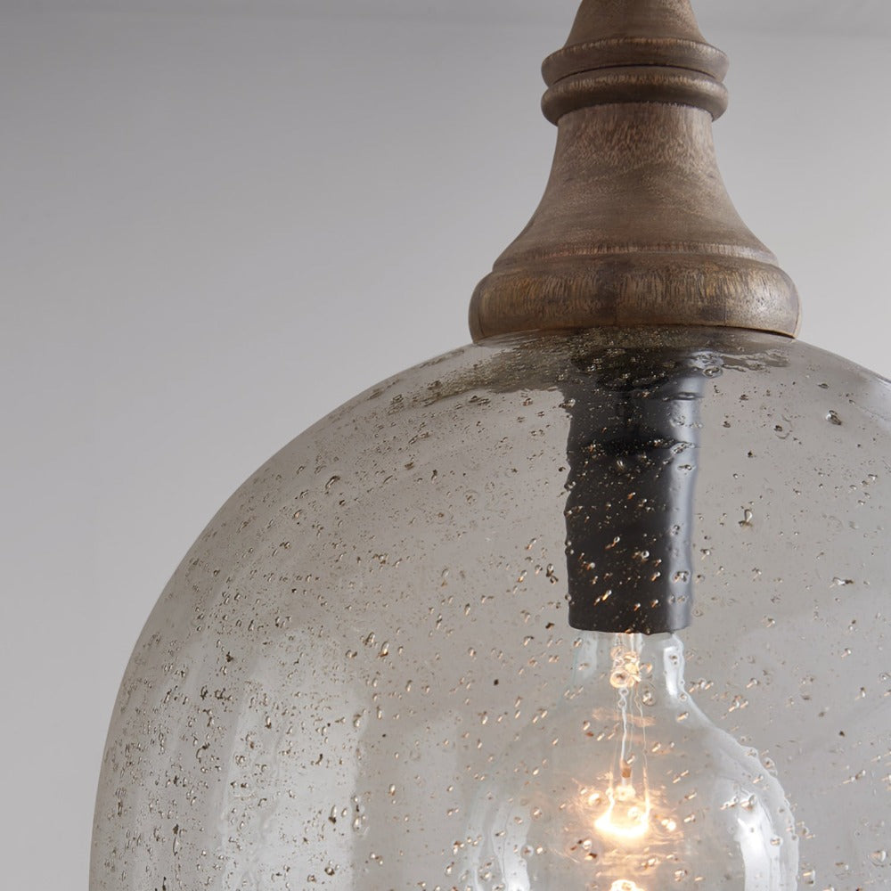 Kenley Pendant Grey Wash, Pendant, Seeded Glass Pendant