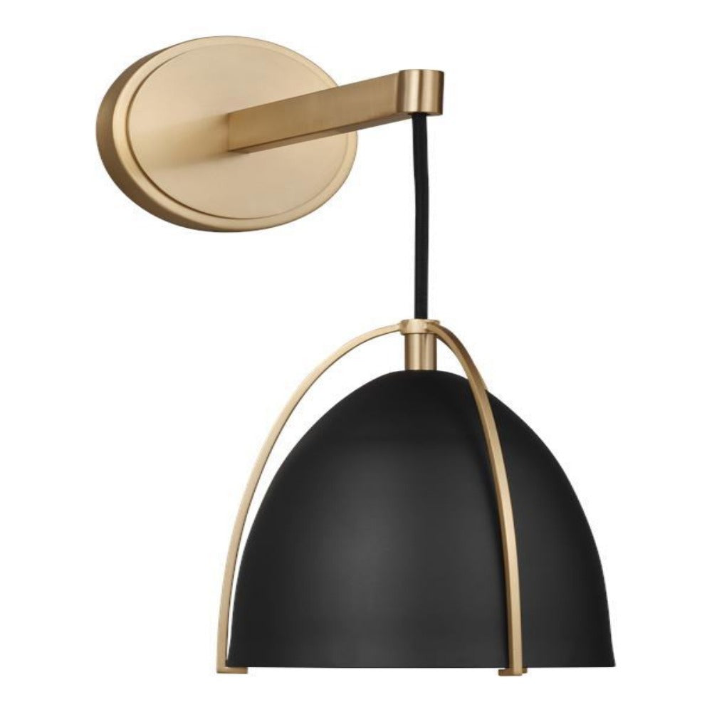 Chantel Midnight Black Vanity, Vanity, Satin Brass