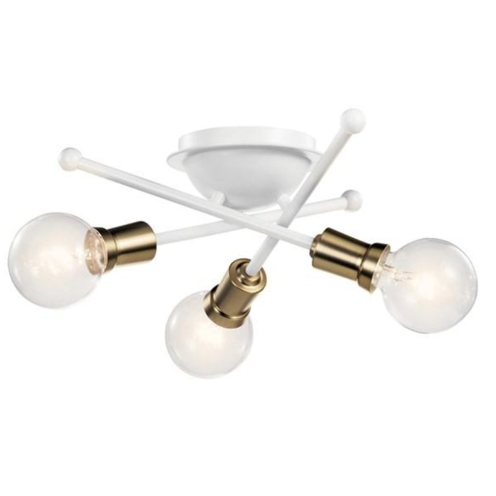 Armstrong 3-Light Flush Mount, Flush Mount, White