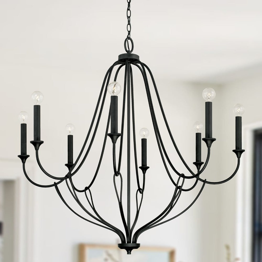 Luella Chandelier, Chandelier, Black Iron