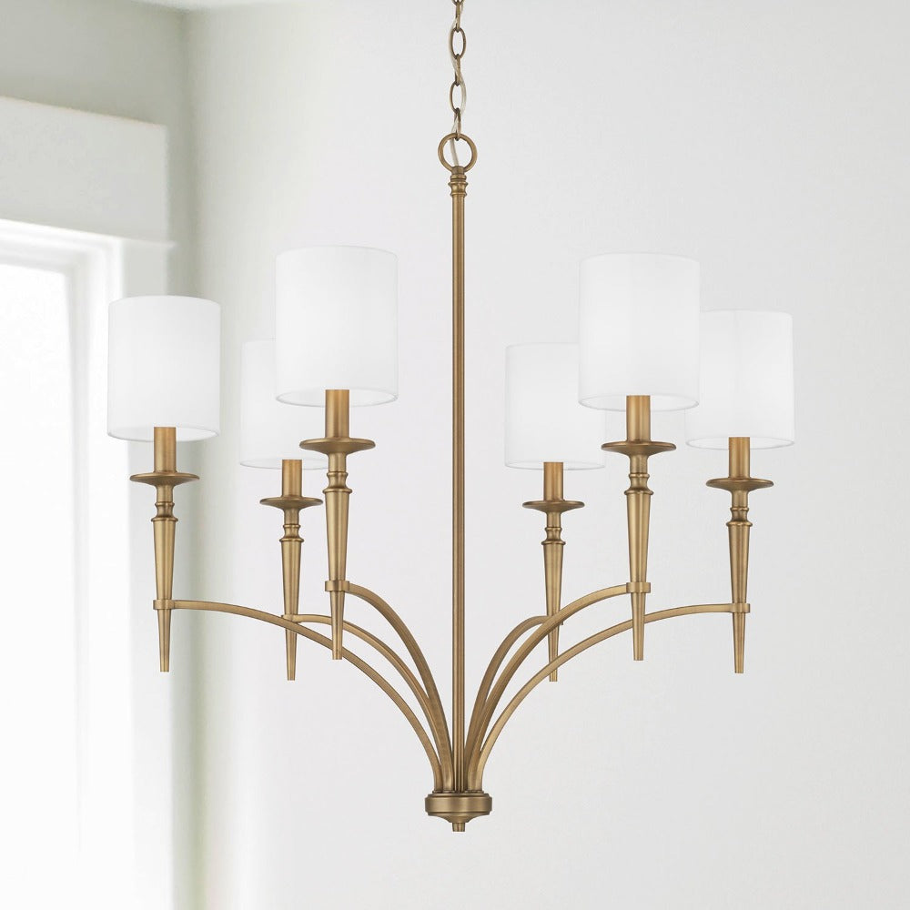Erina Chandelier, Chandelier, Aged Brass