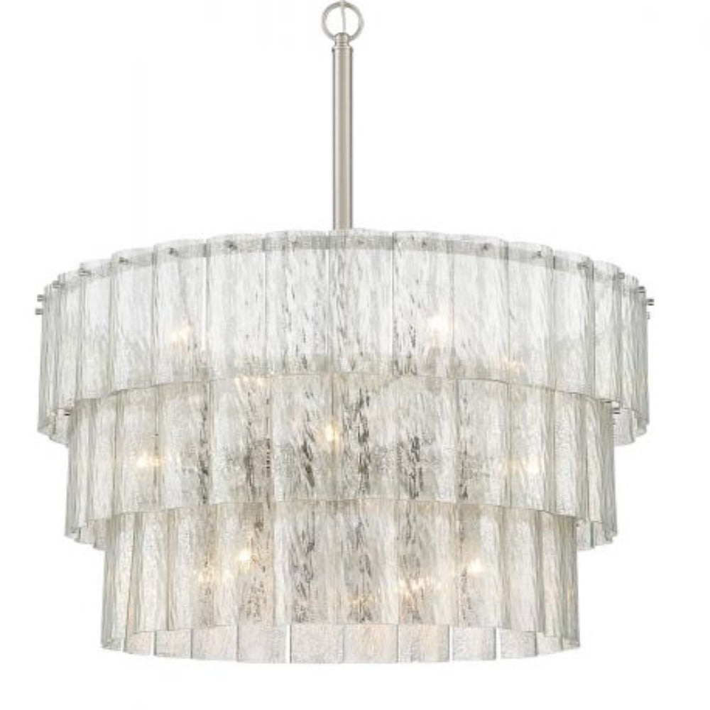 Bayside Tiered Antique Mercury Glass Chandelier, Chandelier, Nickel - Antiqued Mercury Glass