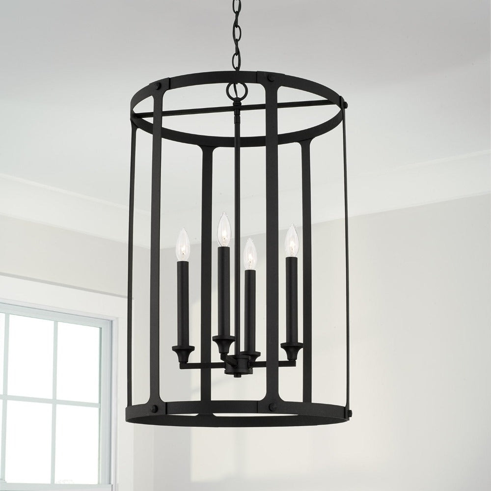 Benson Foyer Pendant, Pendant, Black Iron