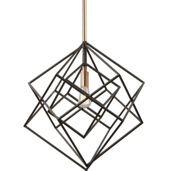 Artistry Black and Brass Modern Kitchen Island Pendant by Artcraft Lighting