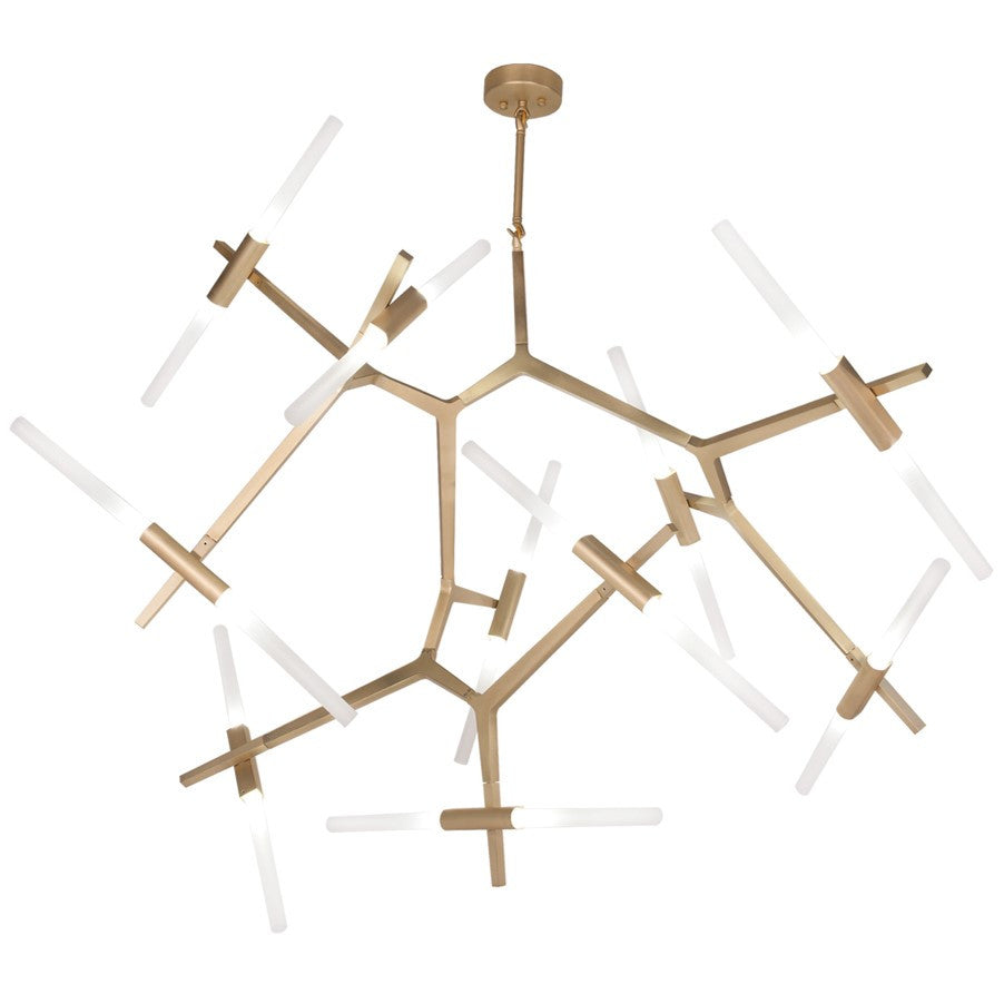 Mid-Century Modern LED Brass San Vicente Blvd 20 light Sputnik Chandelier by Avenue Lighting HF8061-20-BB