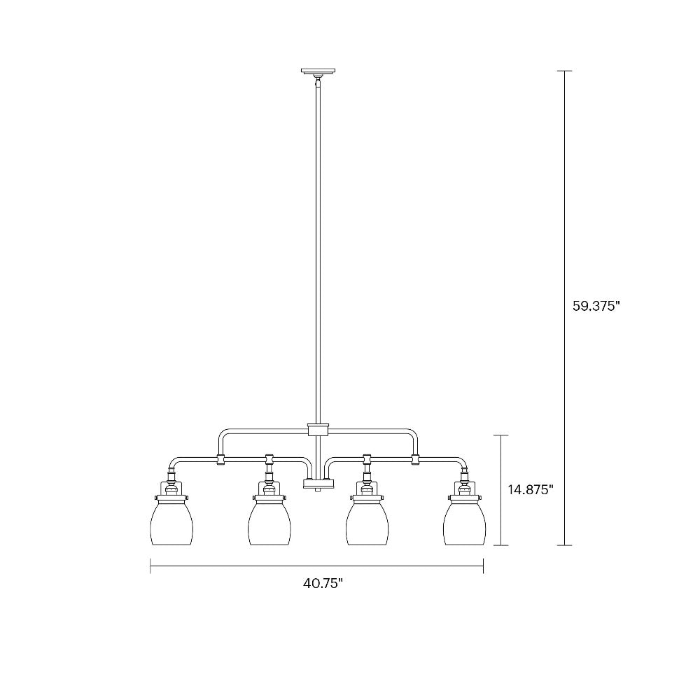Belton Linear Chandelier, Chandelier, Scale Drawing