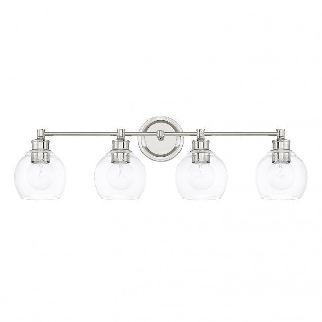 Capital Lighting 4-Light Mid-Century Vanity Light in Polished Nickel 121141PN-426