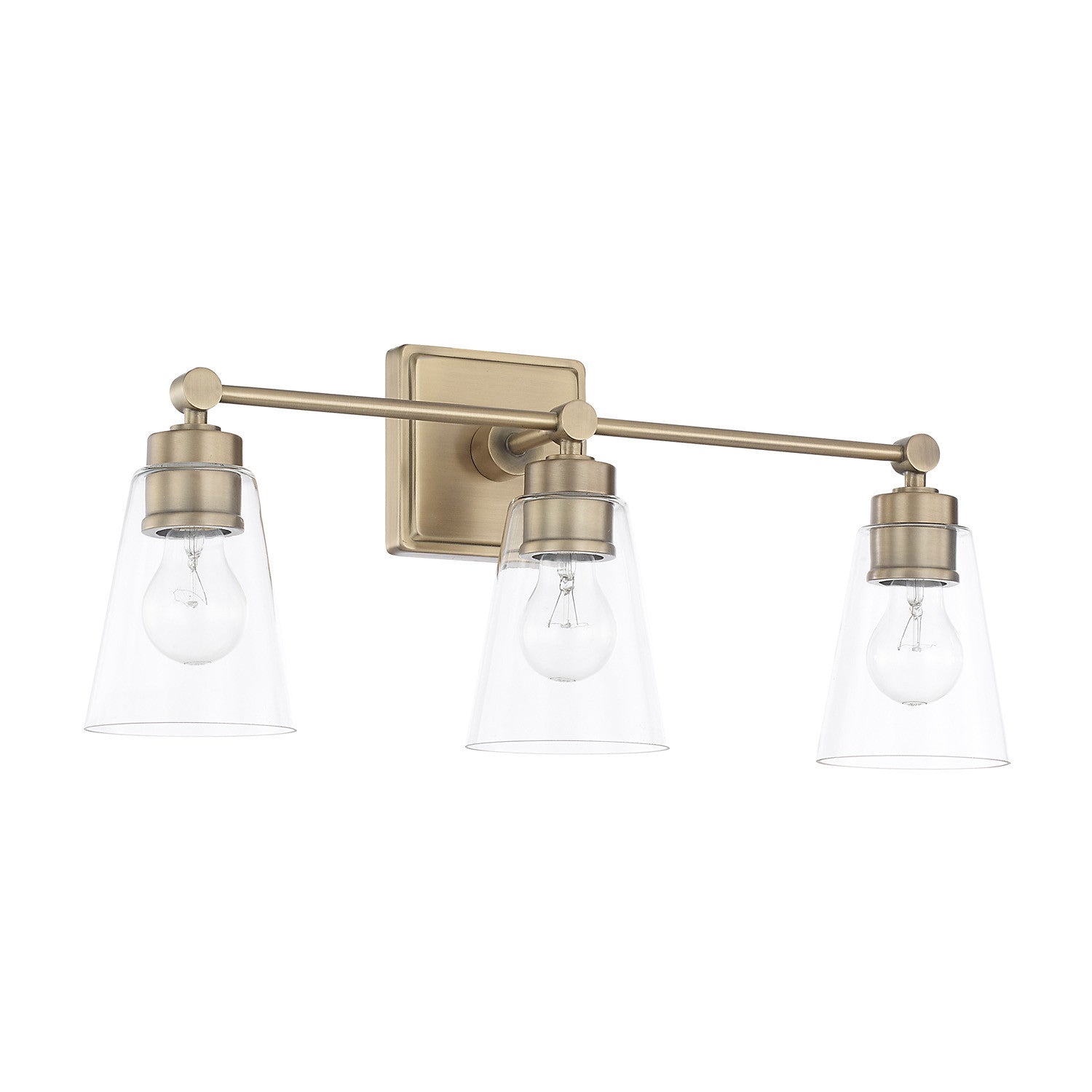 Capital Lighting Enright 3 Light Vanity in Aged Brass 121831AD-433