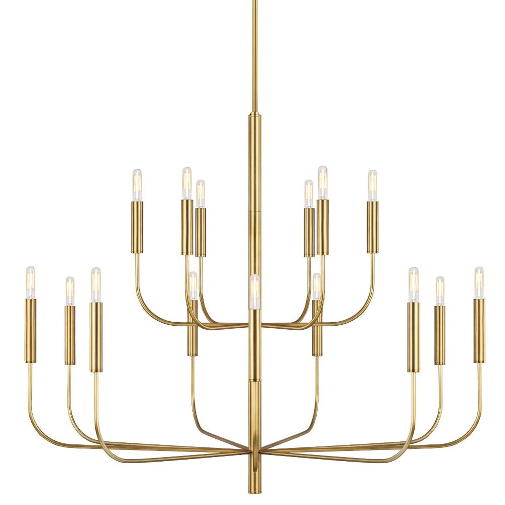 Fenella Chandelier, 15-Light Chandelier, Burnished Brass