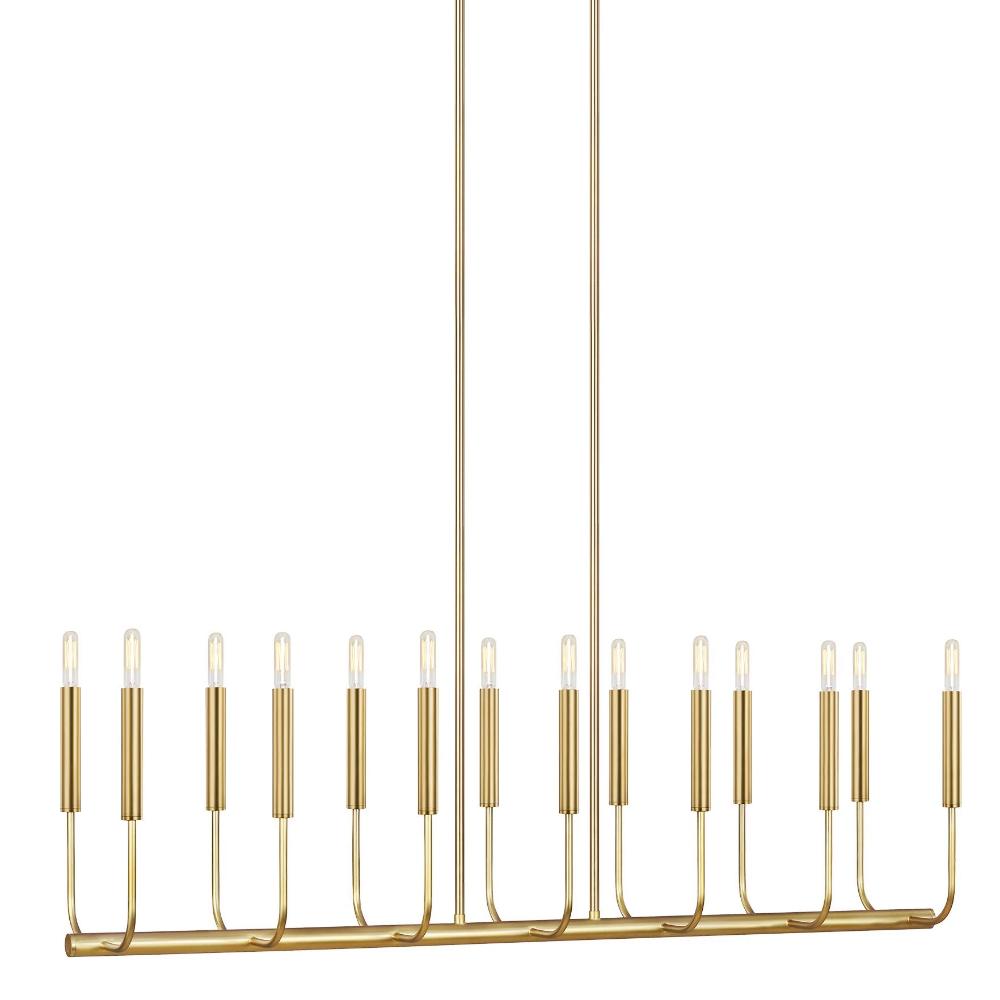 Fenella Linear Chandelier, 14-Light Chandelier, Burnished Brass