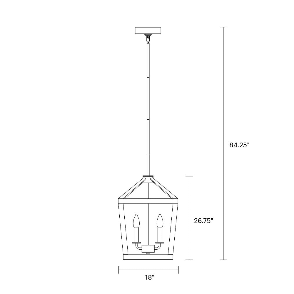 Alder Chandelier, Chandelier, Scale Drawing