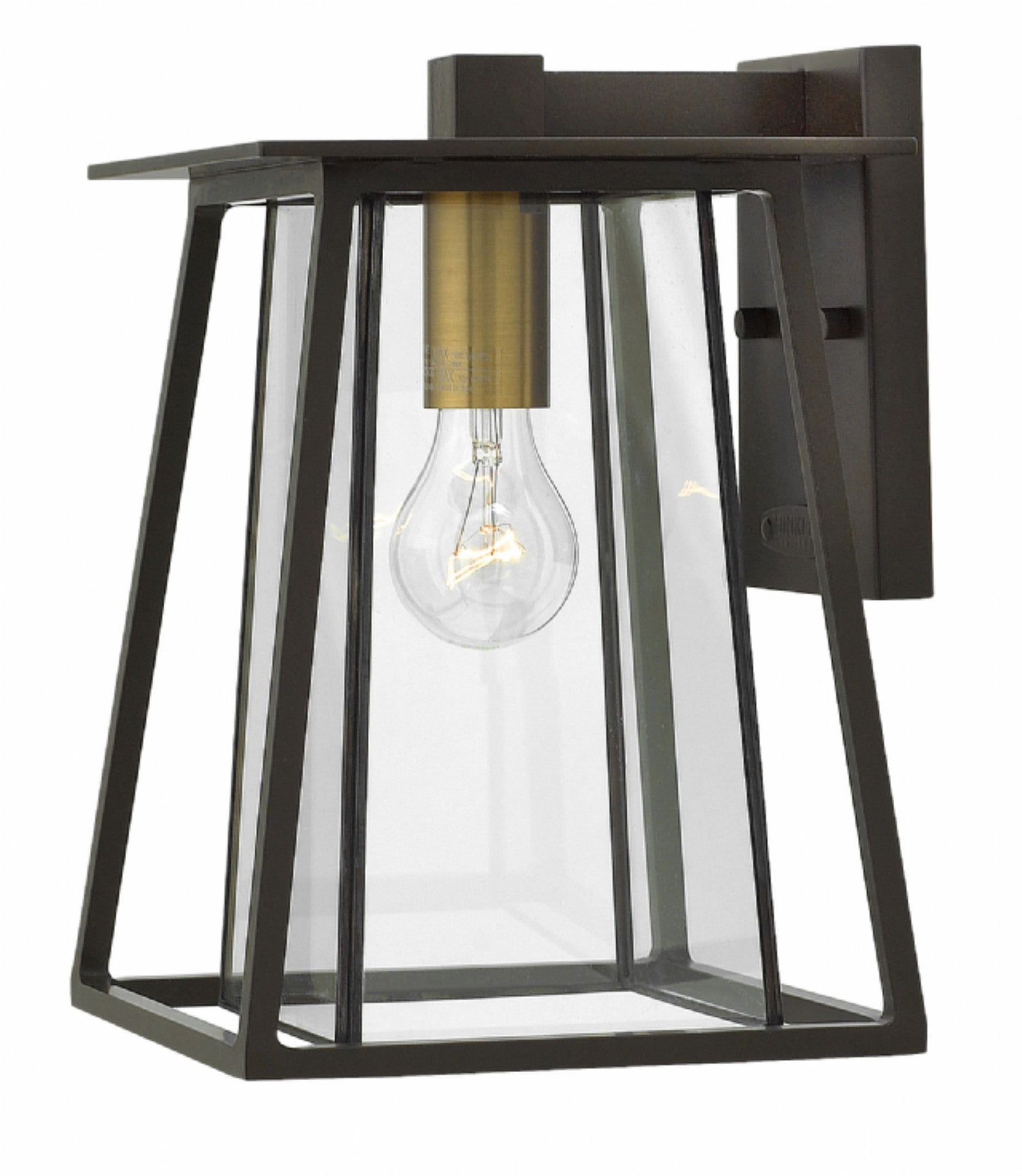 Large 1 Light Walker Outdoor Wall Lantern in Buckeye Bronze with brass accents by Hinkley 2100KZ