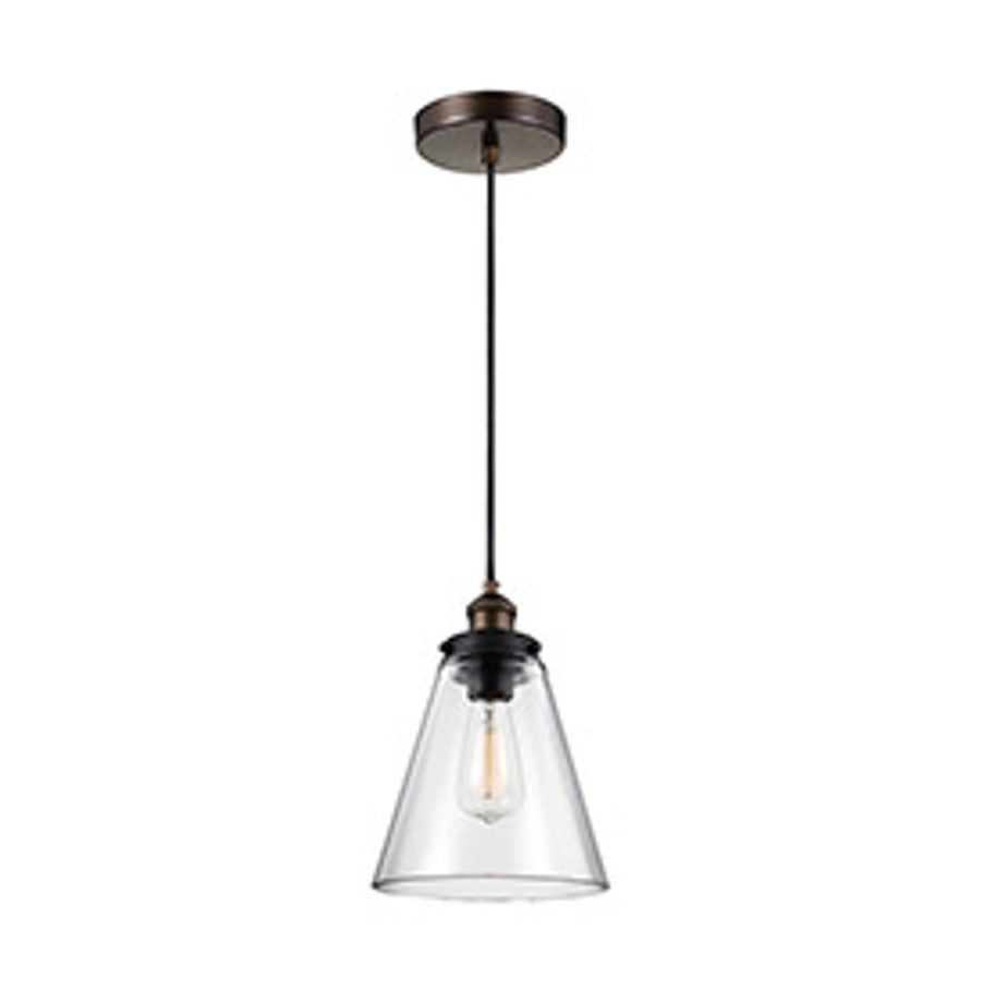 Baskin Pendant in Painted Aged Brass with a Dark Weathered Zinc Finish by Murray Feiss, P1347PAGB/DWZ