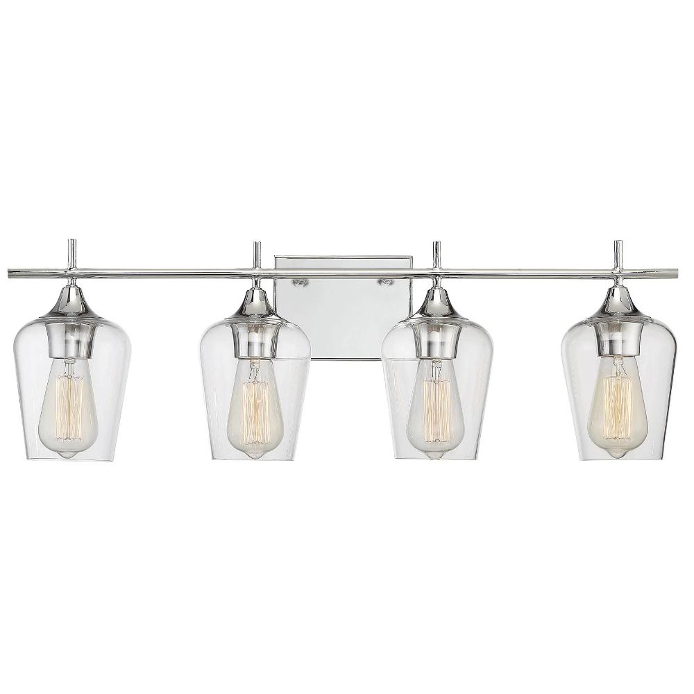 Octave 4 Light Vanity in Polished Nickel with Clear Glass Shades by Savoy House 8-4030-4-11