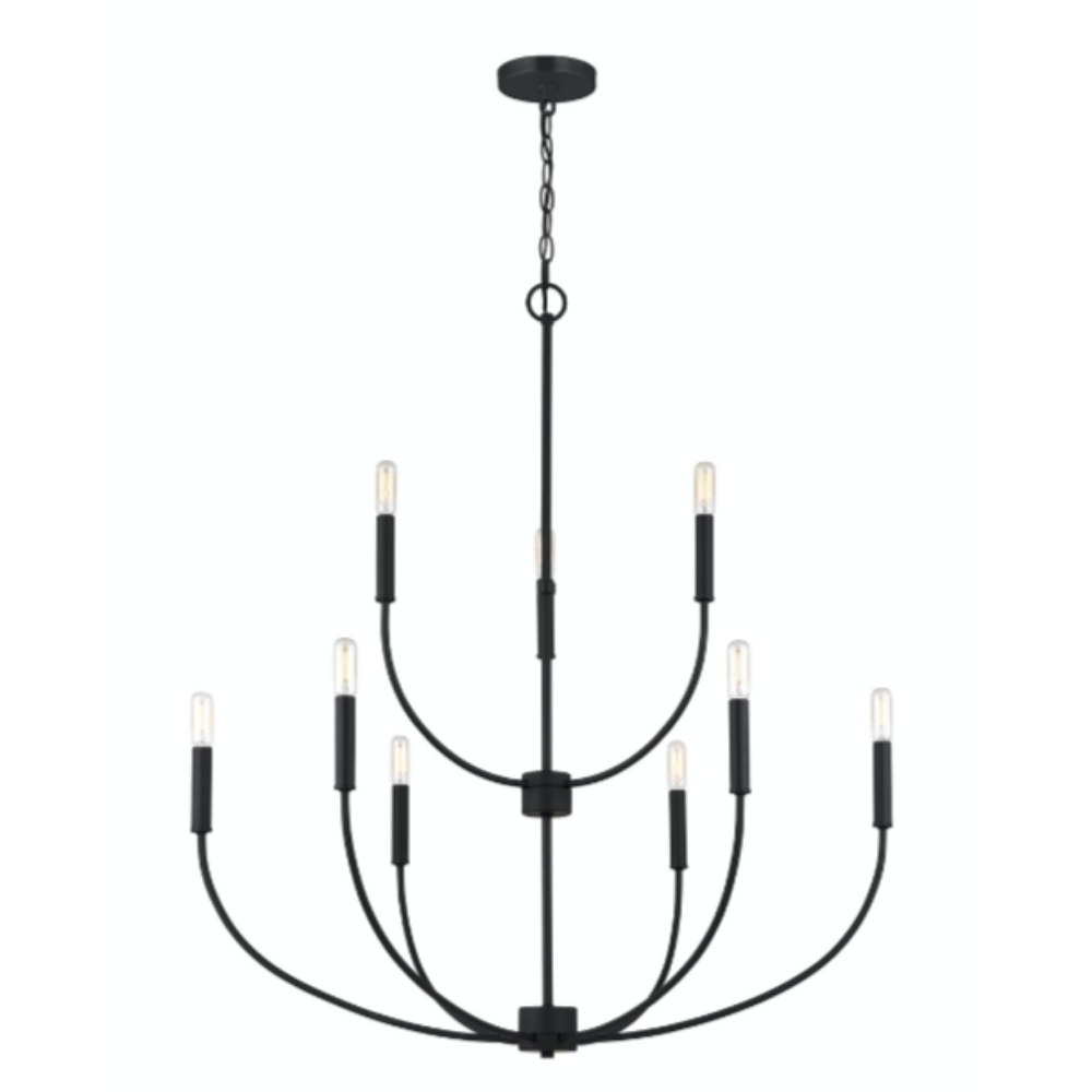 Dale 9-Light Chandelier, Chandelier, Black