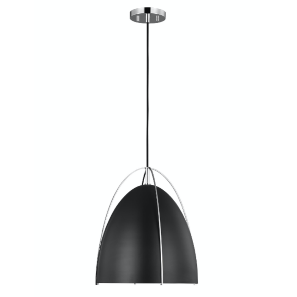 Chantel Midnight Black Pendant, Pendant,Chrome