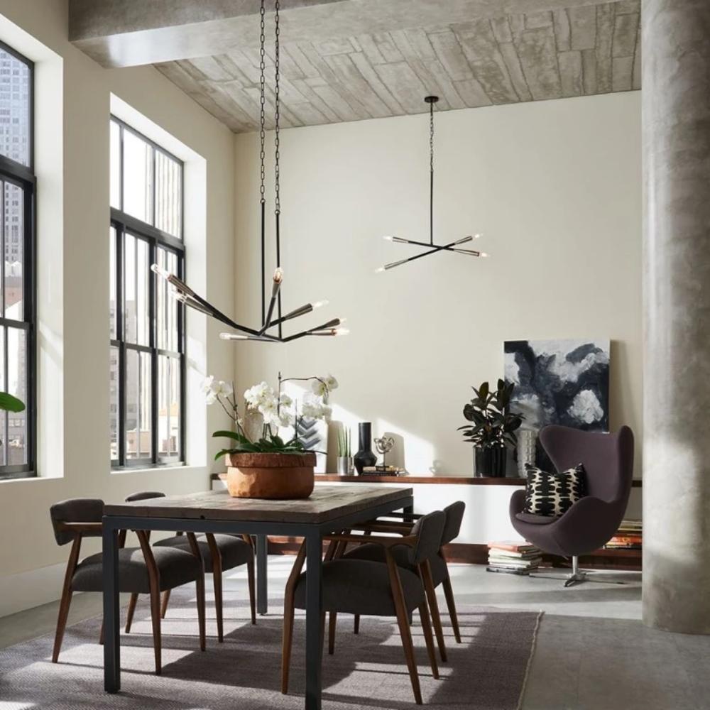 Lifestyle Shot of Branches Chandelier, 4-Light Chandelier, Black