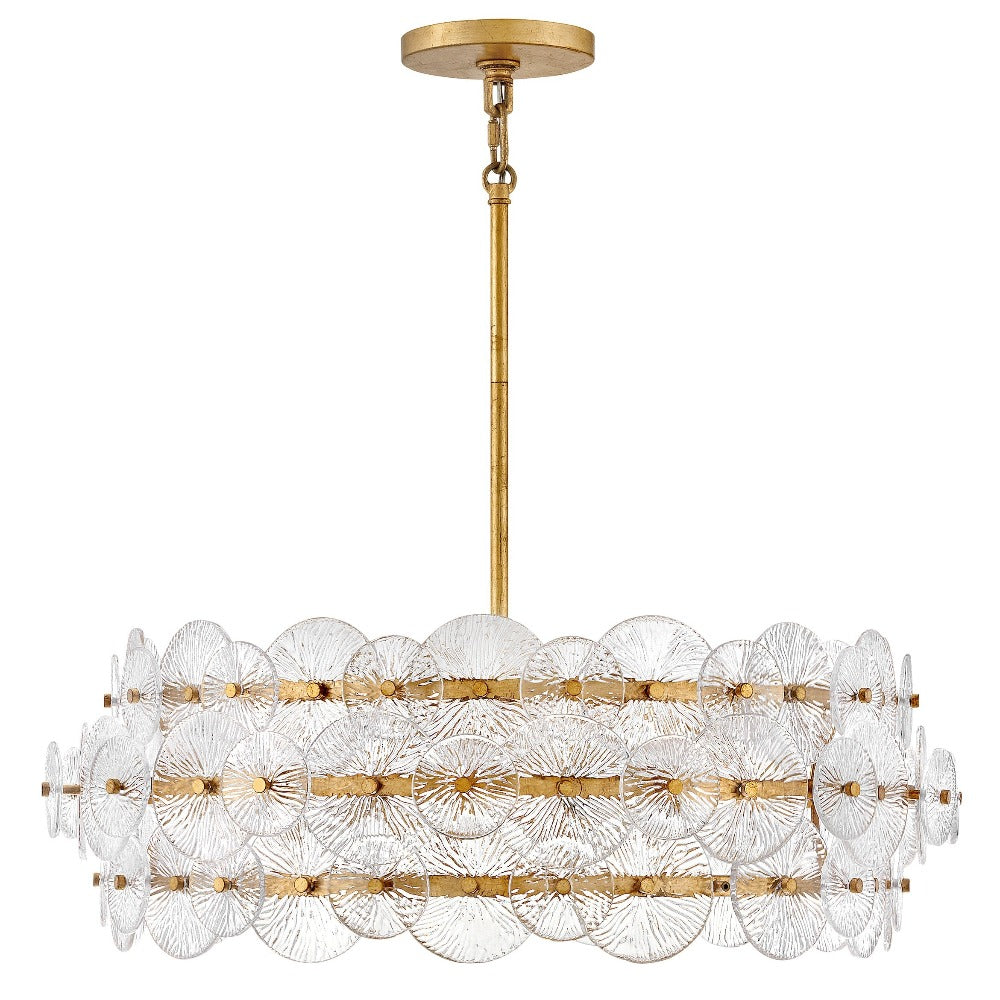 Monroe Drum Chandelier, Distressed Brass, Chandelier