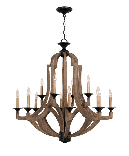 Perricone Weathered Pine Chandelier