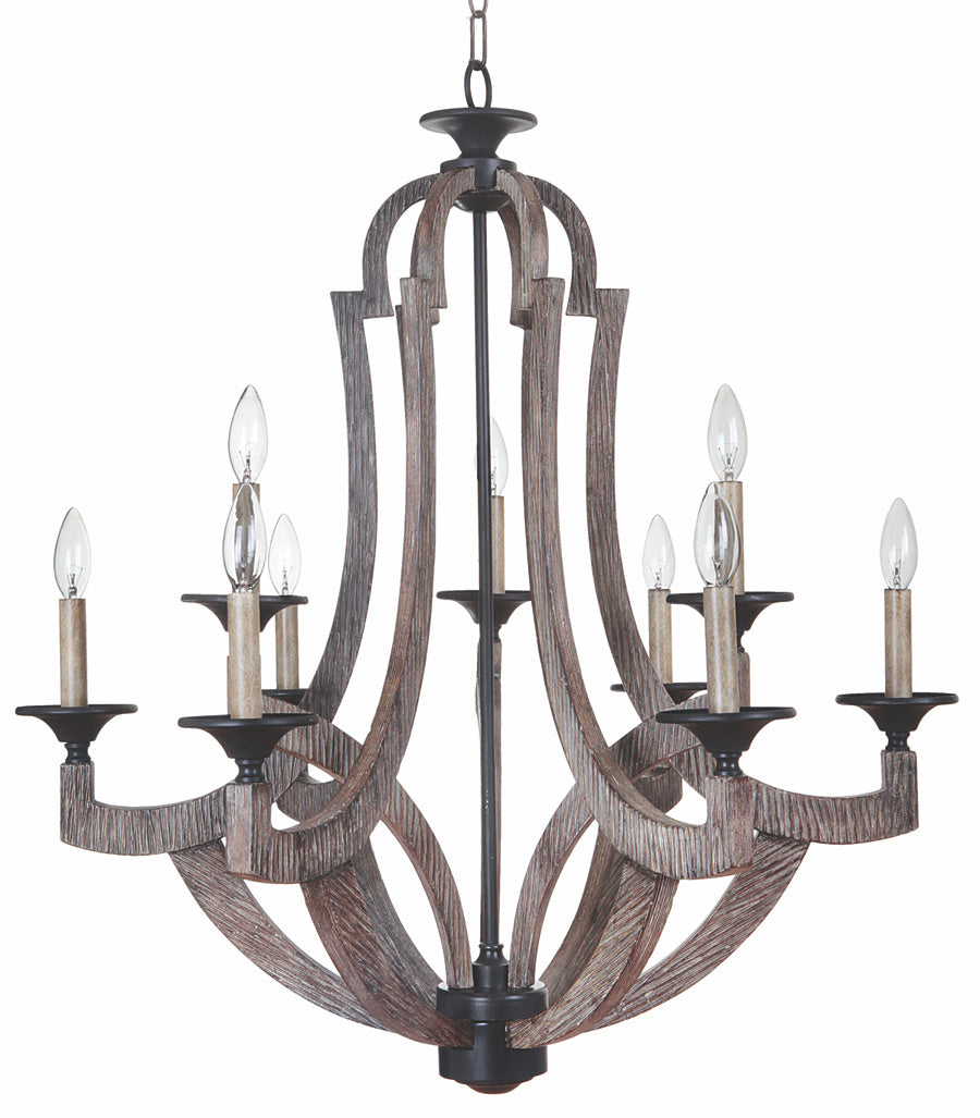 Perricone Weathered Pine Chandelier