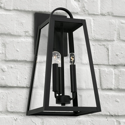 Andrew 3-light Outdoor Wall Lantern, Sconce, Black