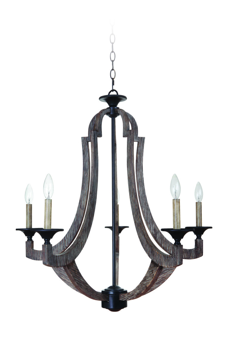 Perricone Weathered Pine Chandelier
