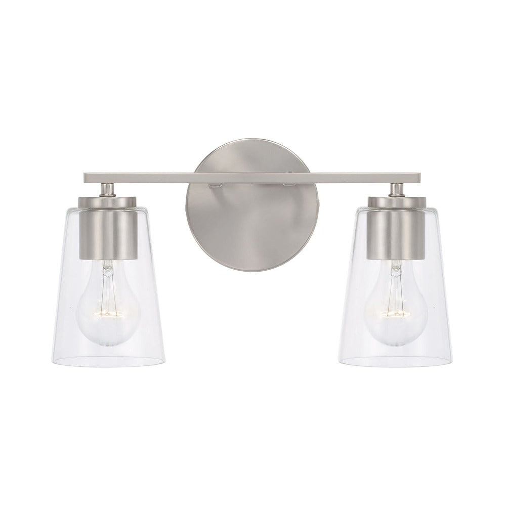Finley 2-Light Vanity, Vanity, Brushed Nickel