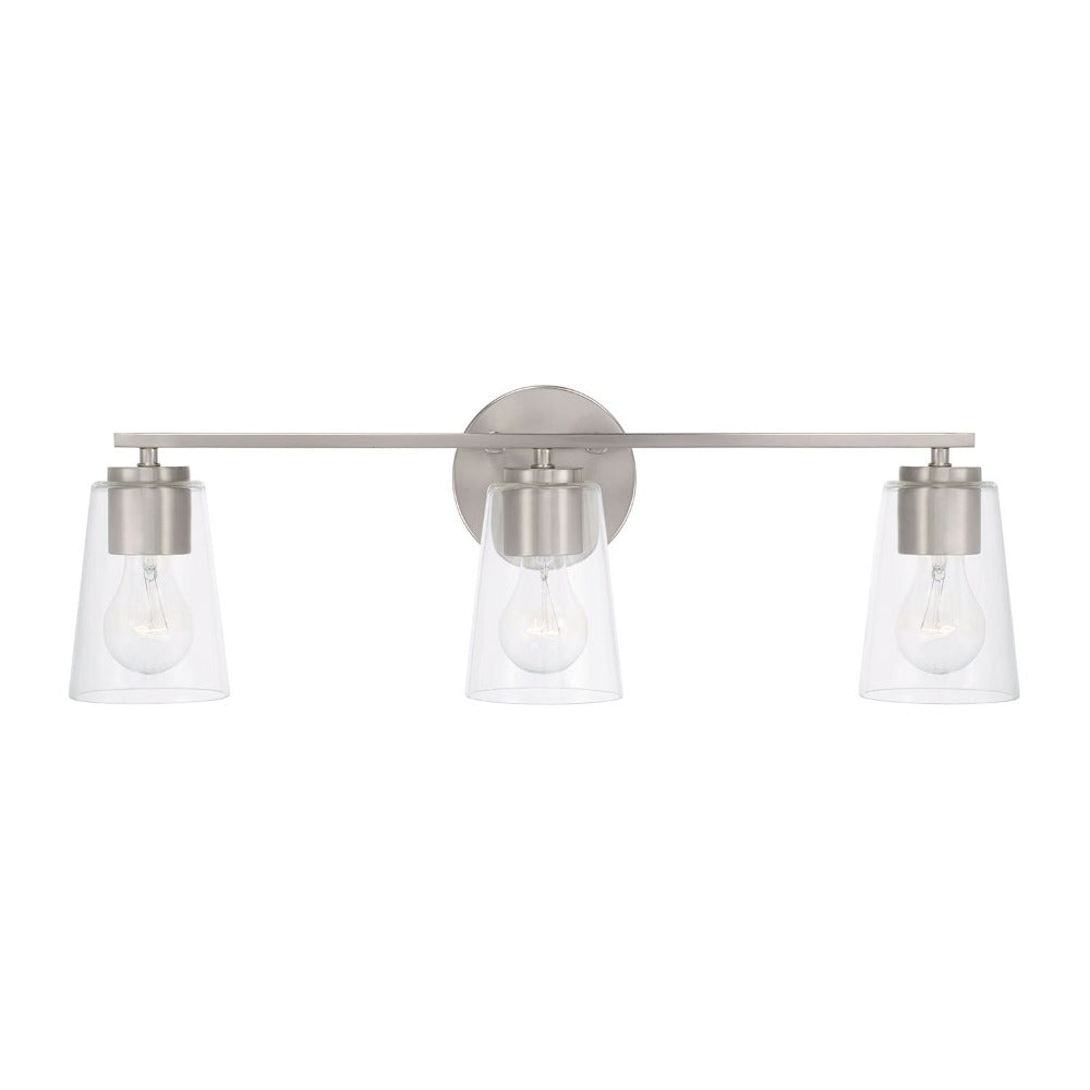 Finley 3-Light Vanity, Vanity, Brushed Nickel