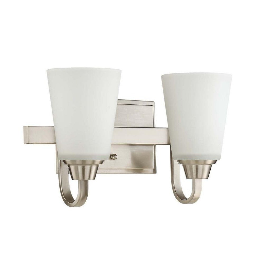 Venice 2-Light Vanity, Vanity, Brushed Nickel