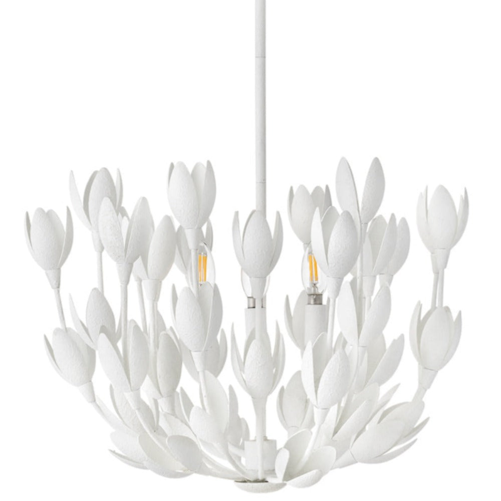 Magnolia Semi-Flush, White Plaster, Convertible Semi-Flush Mount