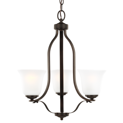 Hanover 3-Light Chandelier, Chandelier, Bronze