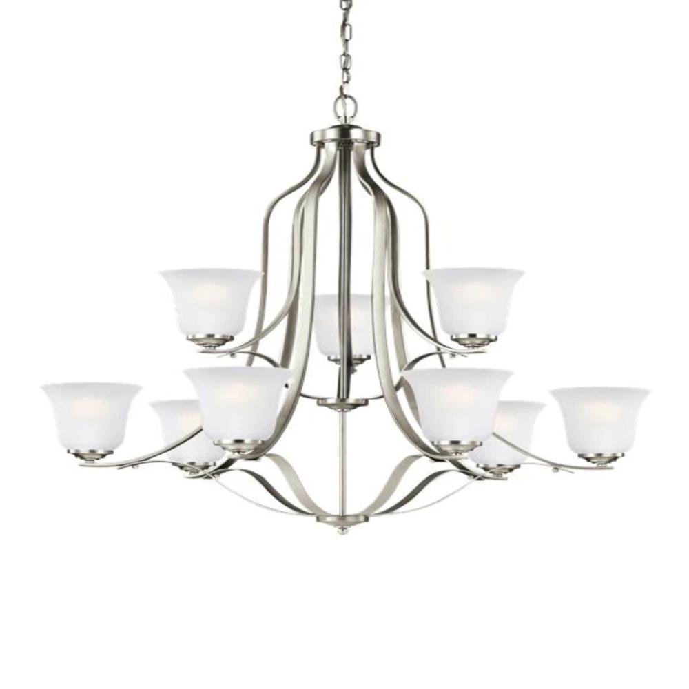 Hanover 9-Light Chandelier, Chandelier, Brushed Nickel