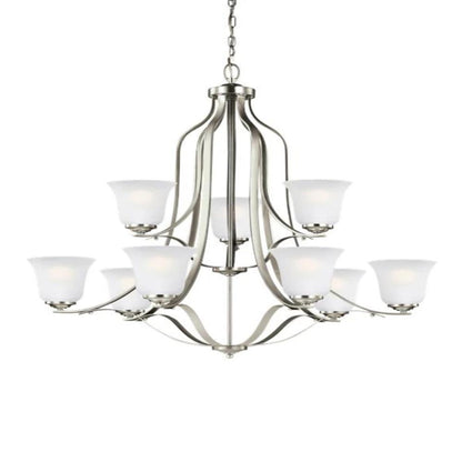 Hanover 9-Light Chandelier, Chandelier, Brushed Nickel