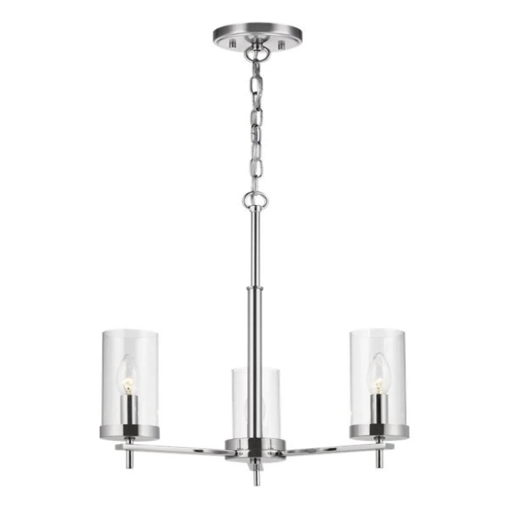 Huntington 3-Light Chandelier, Chandelier, Chrome