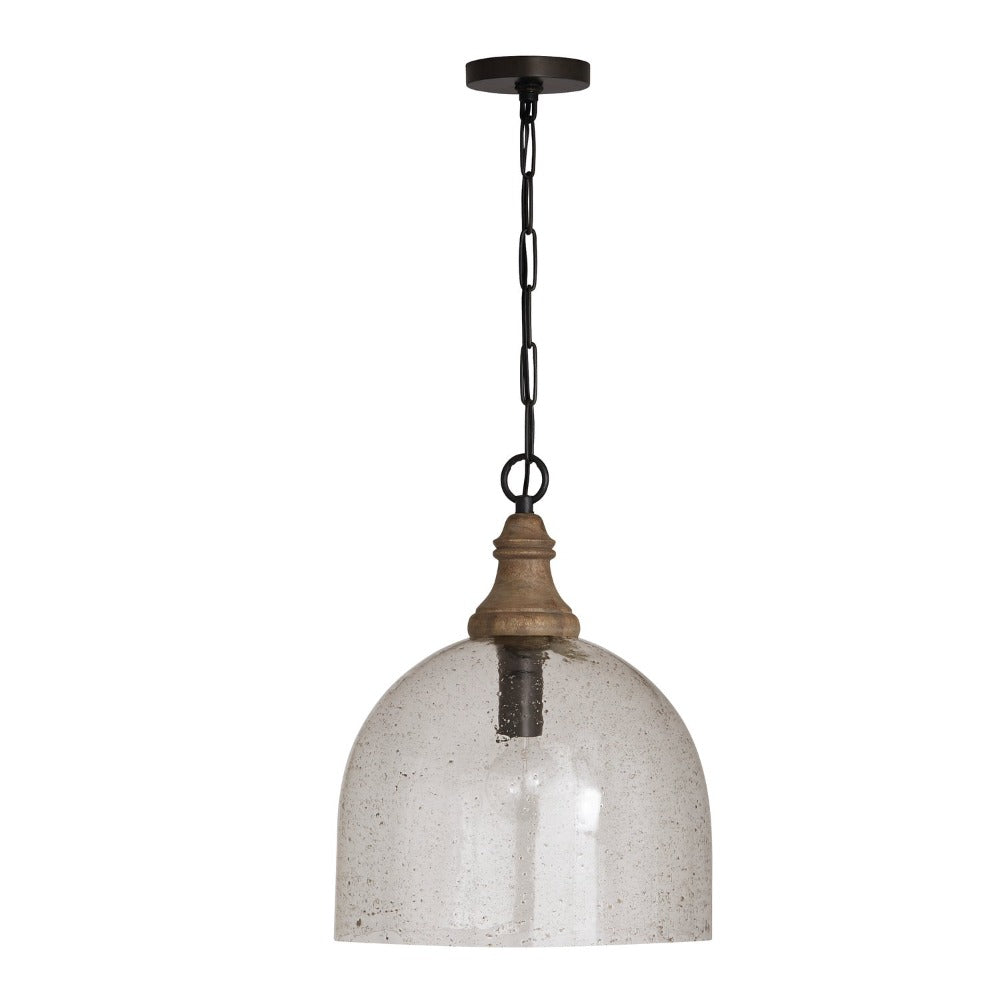 Kenley Pendant Grey Wash, Pendant, Seeded Glass Pendant 