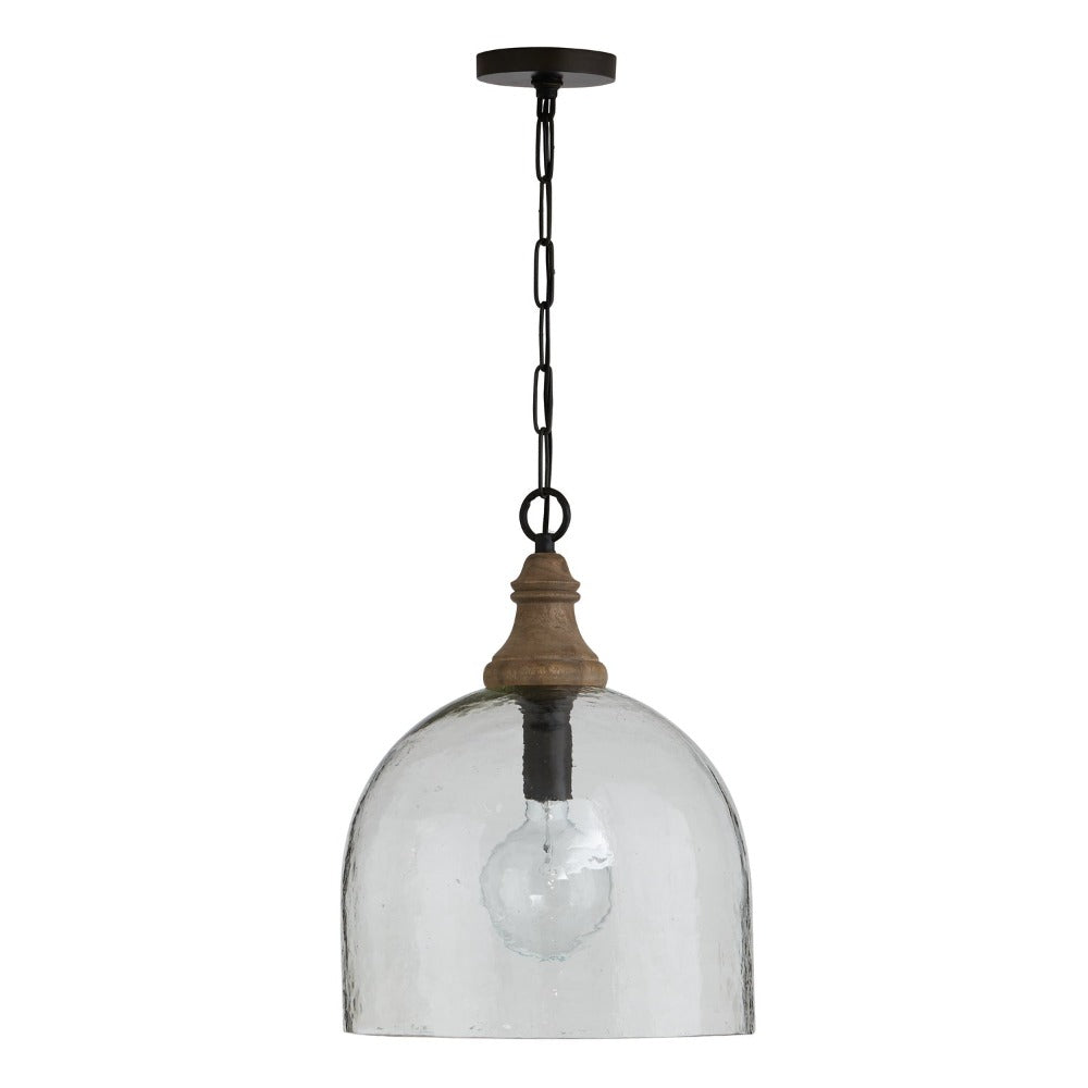Kenley Pendant Grey Wash, Pendant, Rippled Glass Pendant 