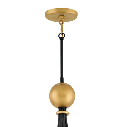 Lux Single Tier Cluster Pendant, Pendant, Shell White with Gold Leaf Accents