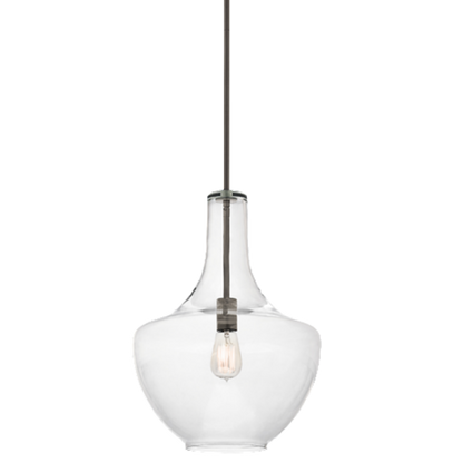 1 Light Everly Pendant in Olde Bronze with clear glass by Kichler 42046OZ