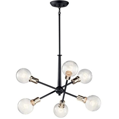 Armstrong 6-Light Chandelier, Chandelier, Black