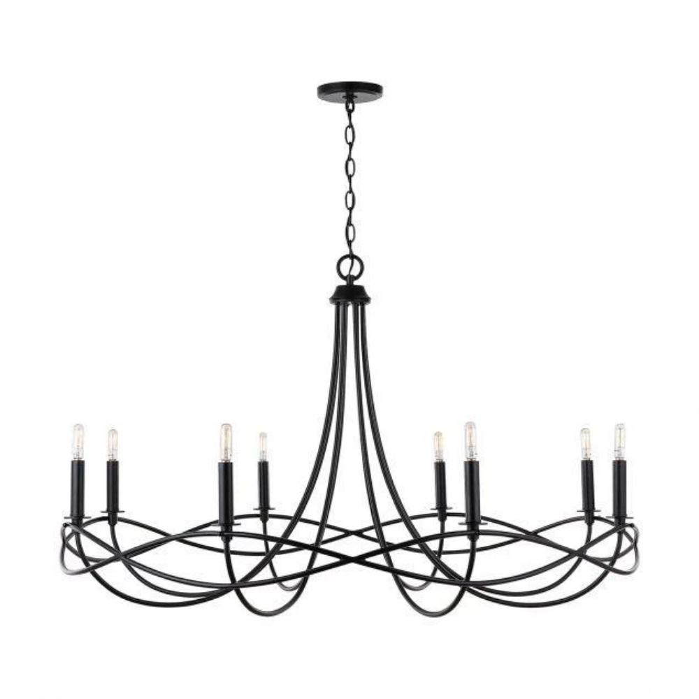 Sonnet Chandelier, 8-Light Chandelier, Matte Black