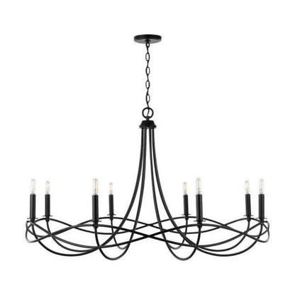 Sonnet Chandelier, 8-Light Chandelier, Matte Black