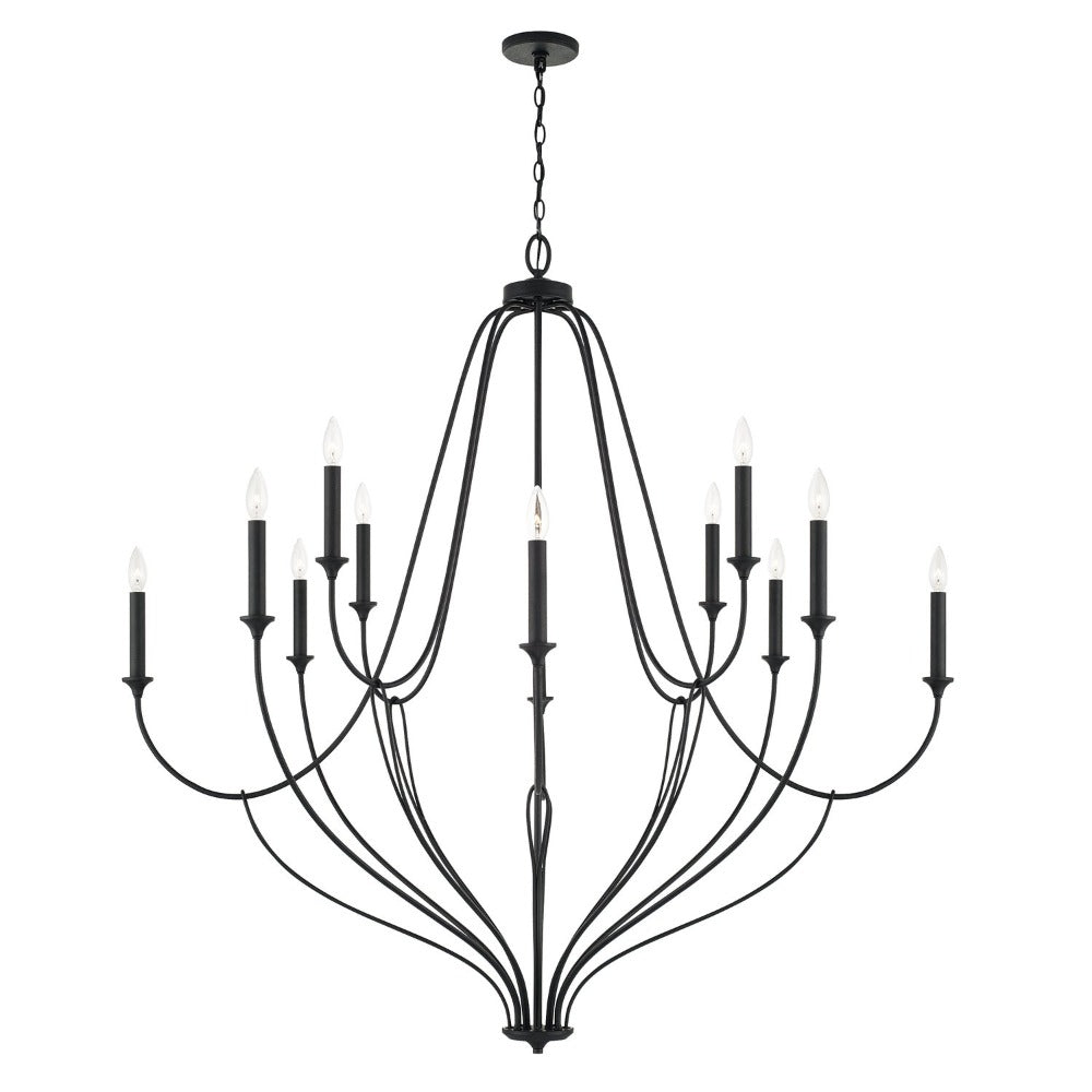 Luella Chandelier, Chandelier, Black Iron