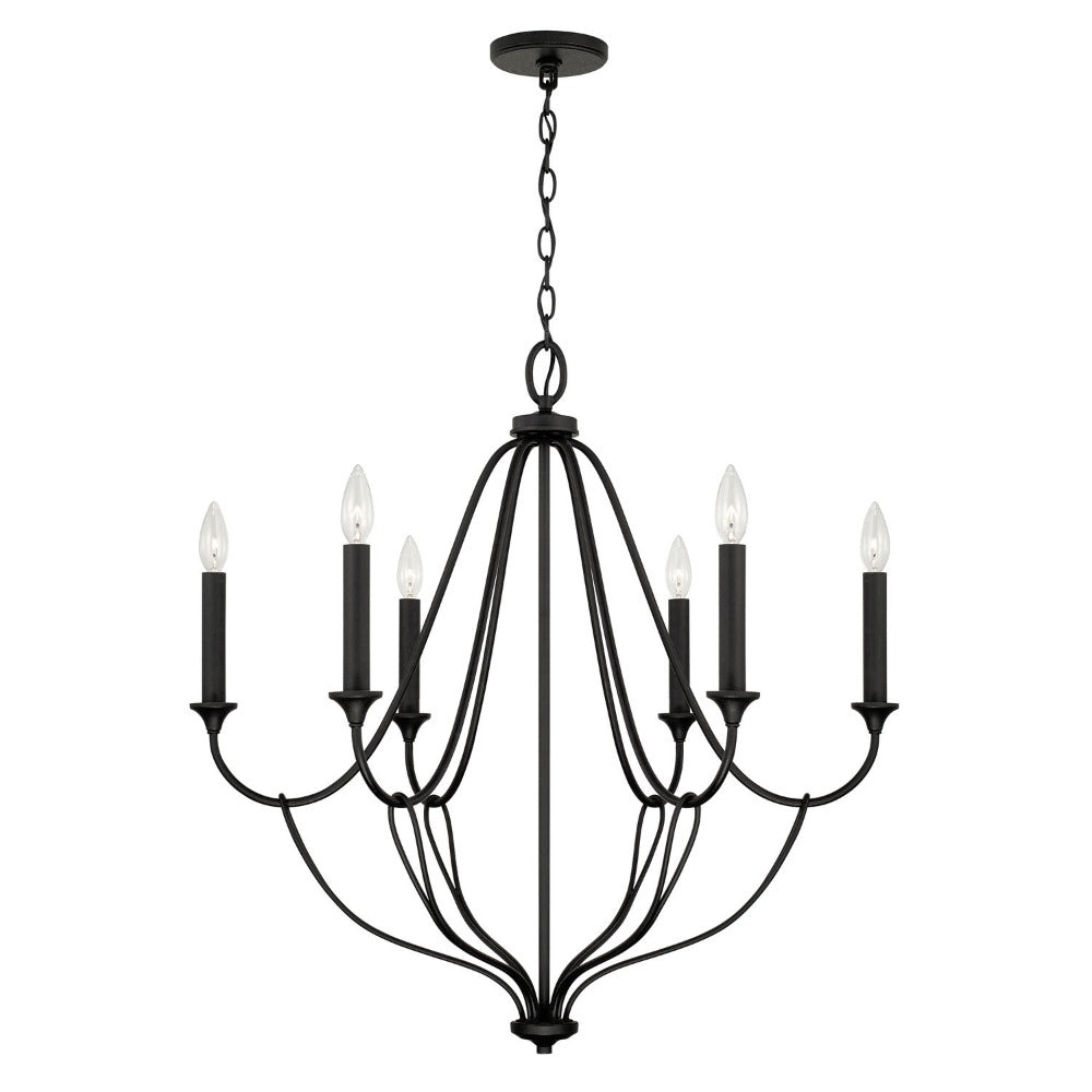 Luella Chandelier, Chandelier, Black Iron