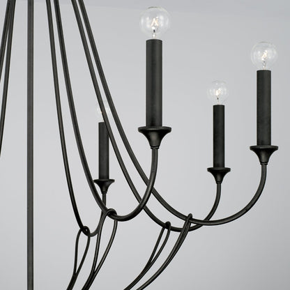 Luella Chandelier, Chandelier, Black Iron