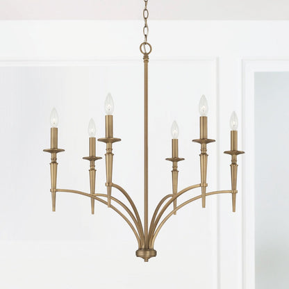 Erina Chandelier, Chandelier, Aged Brass
