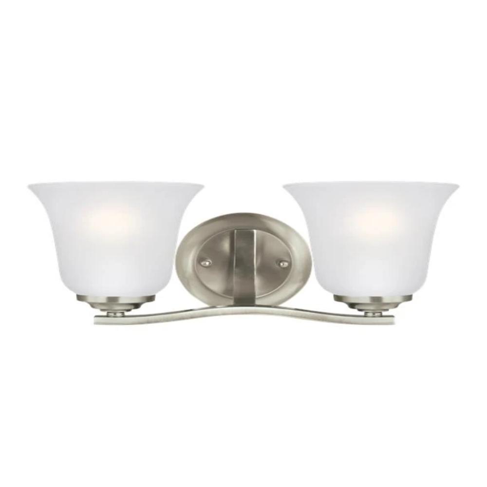 Hanover 2-Light Vanity, Vanity, Brushed Nickel