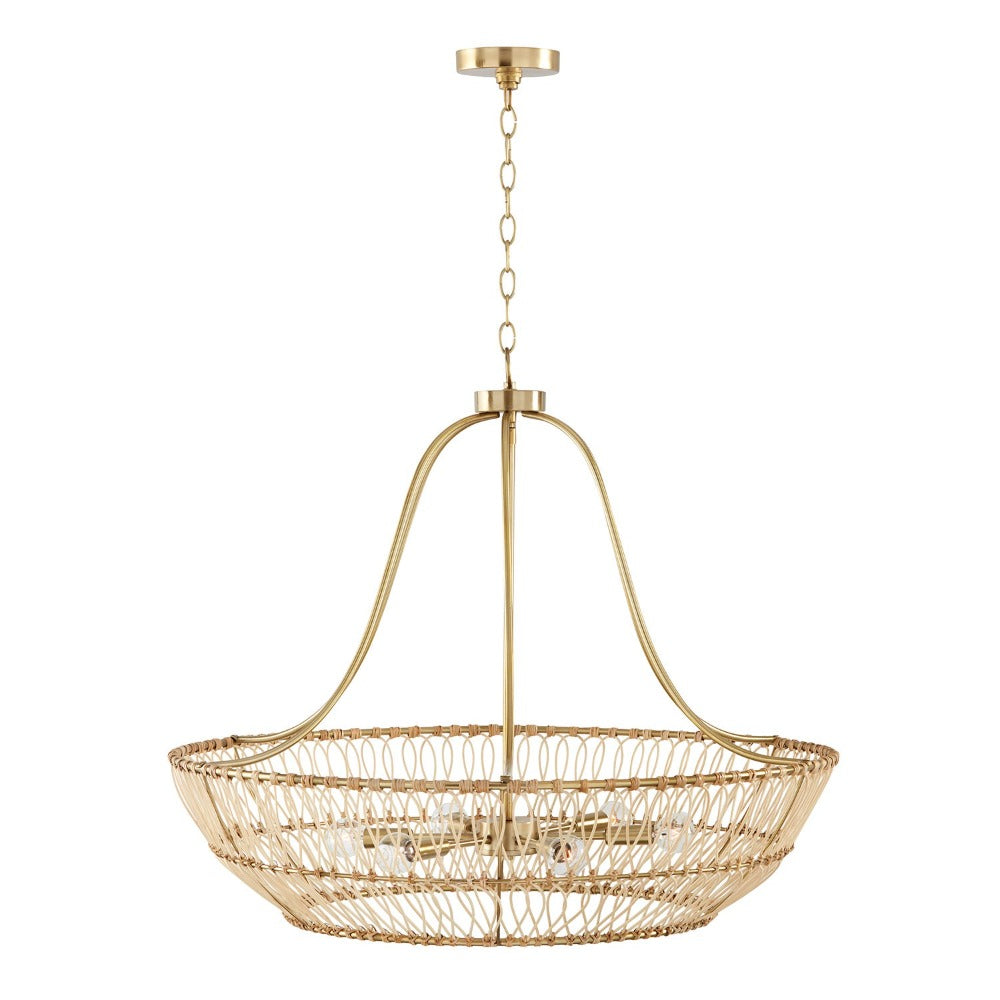 Saven 6-Light Chandelier, Chandelier, Matte Brass