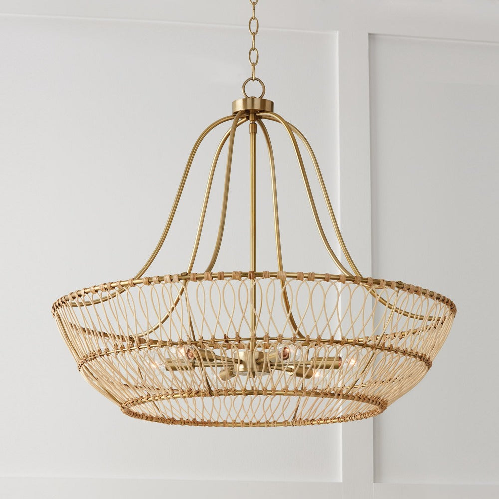 Saven 6-Light Chandelier, Chandelier, Matte Brass