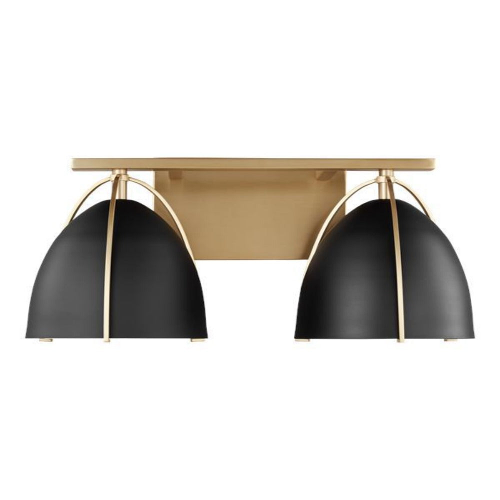 Chantel Midnight Black Vanity, Vanity, Satin Brass